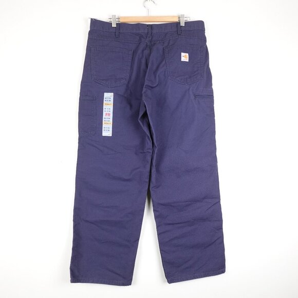 NEW Carhartt Fire Resistant Mid Weight Canvas Jean Men's 38x30 Workwear Pants - Picture 2 of 12